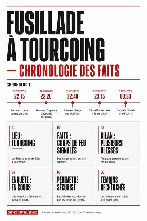 Fusillade Tourcoing : frise chronologique des faits clés, lieux cités et suites de l’enquête
