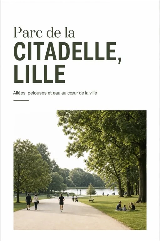 Balade autour de Lille au parc de la Citadelle avec allées, arbres et pelouses