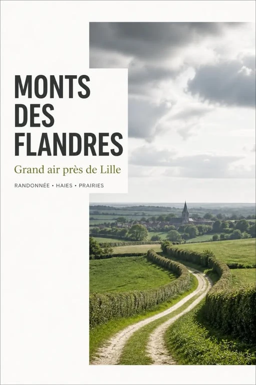 Balade autour de Lille dans les Monts des Flandres avec chemin de randonnée et paysage ouvert