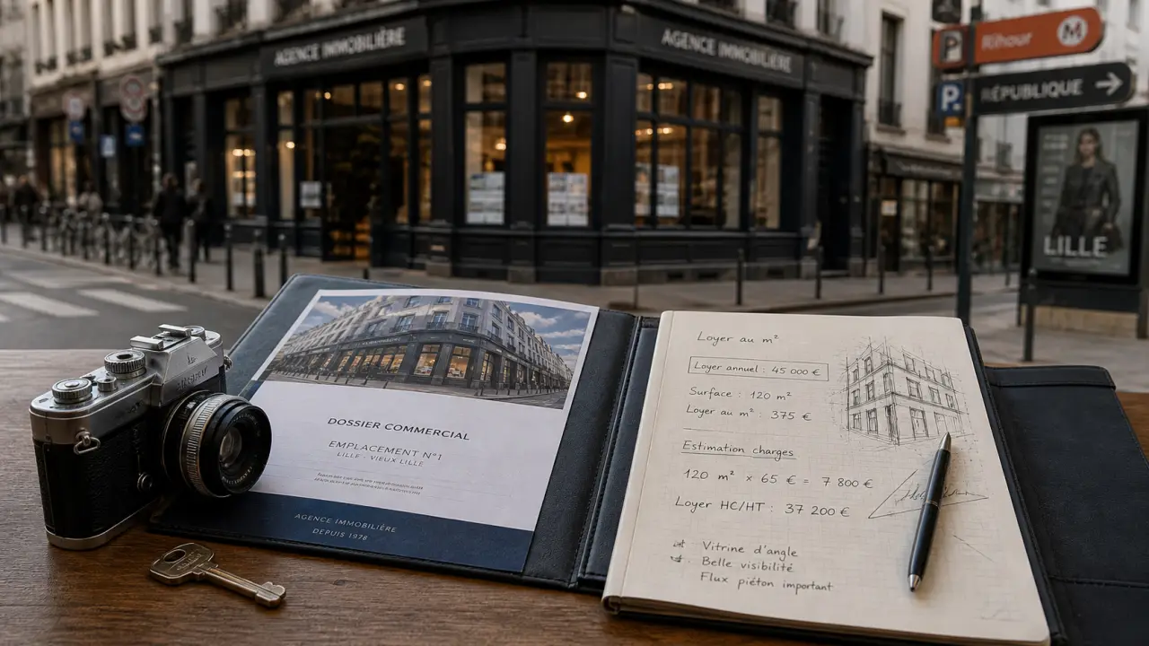 Local commercial lille : dossier de loyers au m², vitrine à Lille