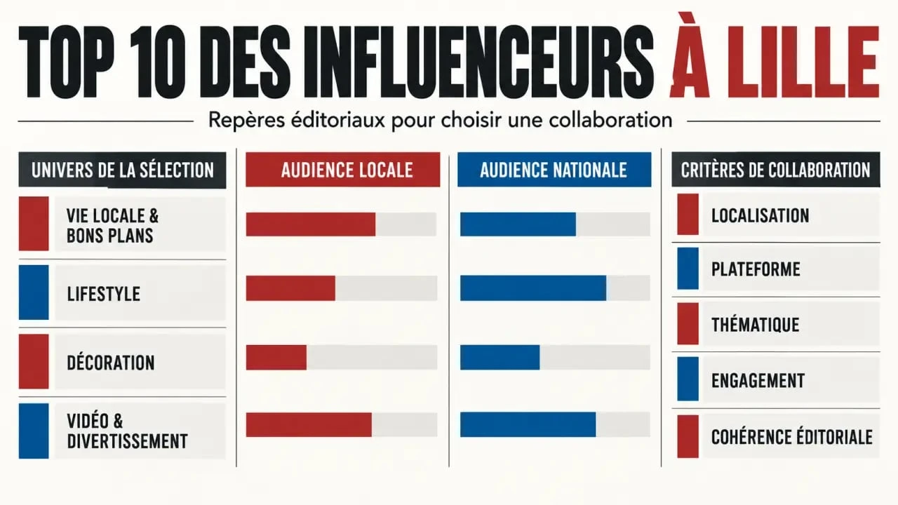Top 10 des influenceurs à Lille : thématiques, plateformes et critères pour choisir un créateur local