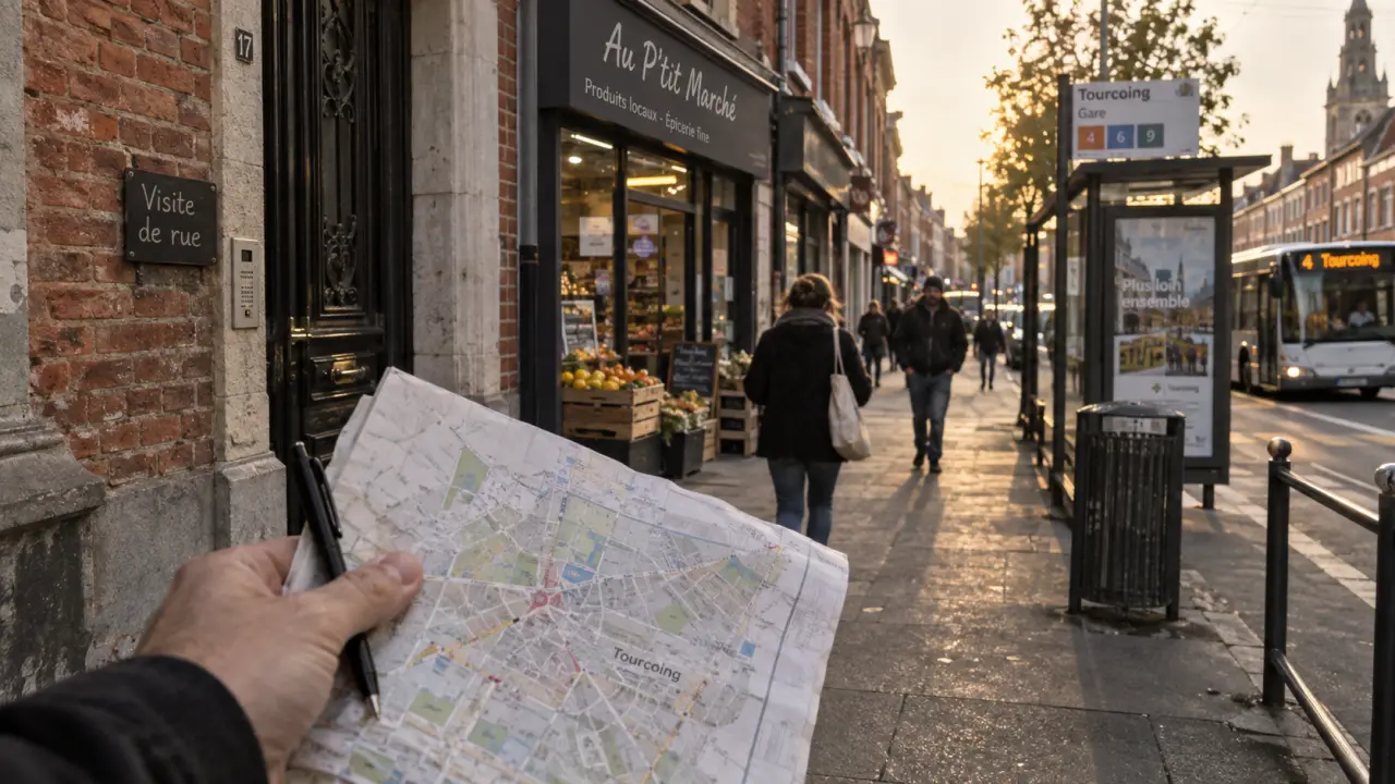 Quartier tourcoing : rue résidentielle, plan et visite immobilière