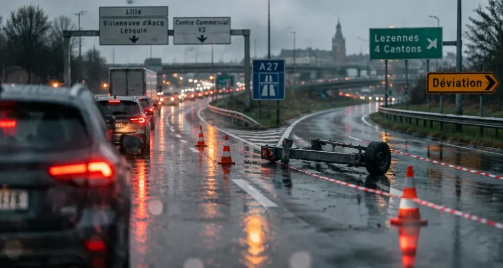 A27 : une remorque détachée a bloqué la circulation près de Lille