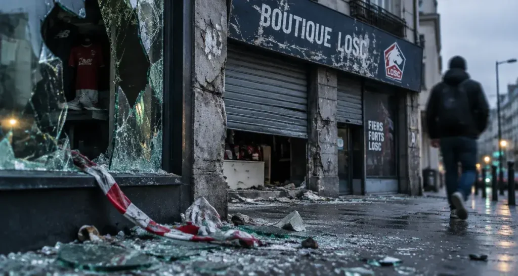 La boutique du LOSC vandalisée en marge d'une manifestation à Lille