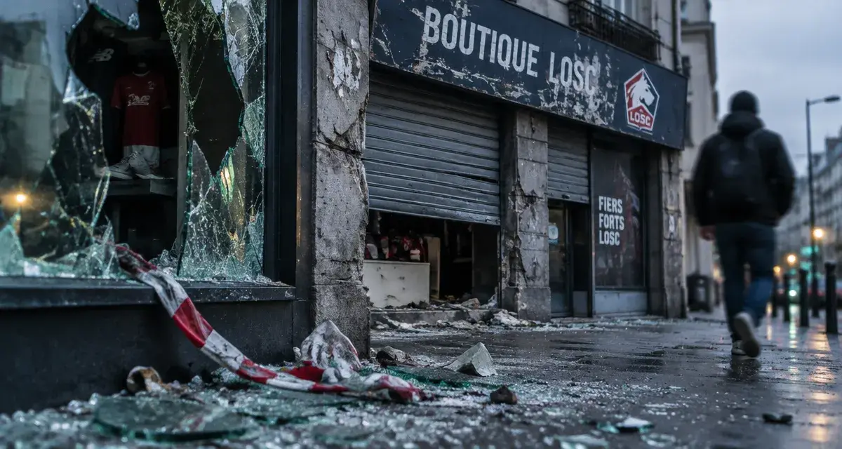 La boutique du LOSC vandalisée en marge d'une manifestation à Lille