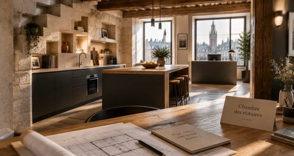 Rue de Puebla à Lille, la chambre des notaires rénovée après neuf mois de travaux