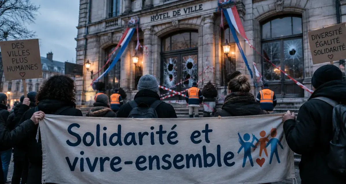 À Lille, élus et agents réunis devant la mairie après les violences